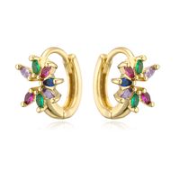 Fashion Colorful Copper Earrings Inlay Zircon Copper Earrings sku image 2