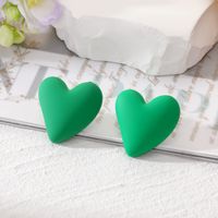 Wholesale Jewelry 1 Pair Cute Heart Shape Alloy Resin Ear Studs main image 2