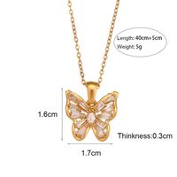 Fashion Butterfly Stainless Steel Necklace Plating Inlay Zircon Stainless Steel Necklaces main image 5