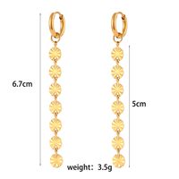 Fashion Snowflake Tassel Stainless Steel Gold Plated Drop Earrings main image 5