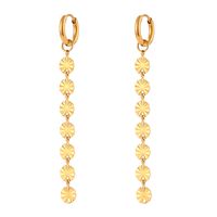 Fashion Snowflake Tassel Stainless Steel Gold Plated Drop Earrings main image 4