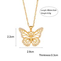 Fashion Butterfly Stainless Steel Necklace Plating Inlay Zircon Stainless Steel Necklaces main image 3