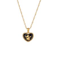 Fashion Heart Shape Stainless Steel Pendant Necklace Plating Stainless Steel Necklaces sku image 1