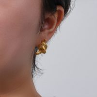 Simple Style Geometric Plating Stainless Steel Gold Plated Ear Studs main image 4