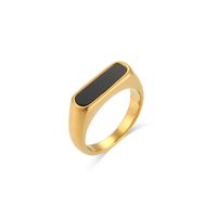 Fashion Rectangle Stainless Steel Plating Shell Gold Plated Rings sku image 3