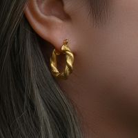 Simple Style Twist Stainless Steel Earrings Plating Stainless Steel Earrings main image 3