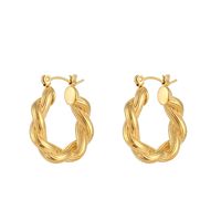 Style Simple Tourner Acier Inoxydable Des Boucles D'oreilles Placage Boucles D'oreilles En Acier Inoxydable main image 4