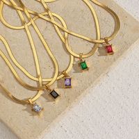 Lady Geometric Stainless Steel Necklace Plating Zircon Stainless Steel Necklaces main image 1