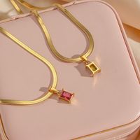 Lady Geometric Stainless Steel Necklace Plating Zircon Stainless Steel Necklaces main image 2
