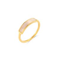 Simple Style Geometric Stainless Steel Inlaid Shell Gold Plated Rings main image 4