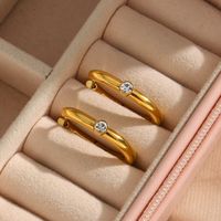 Lady U Shape Stainless Steel Earrings Plating Zircon Stainless Steel Earrings main image 6