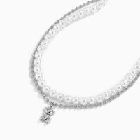 Fashion Bear Alloy Pearl Chain Layered Necklaces main image 3