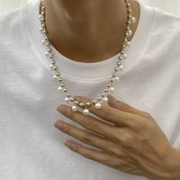 Fashion Geometric Iron Pearl Chain Men'S Necklace main image 1