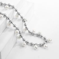 Fashion Geometric Iron Pearl Chain Men'S Necklace main image 4