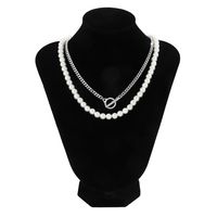 Fashion Geometric Imitation Pearl Iron Chain Men'S Necklace sku image 1