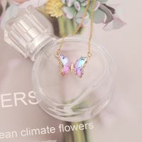 Stainless Steel 18K Gold Plated Elegant Plating Butterfly Glass Necklace main image 5