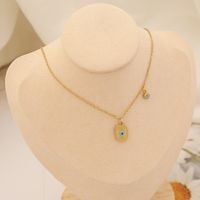 Acier Inoxydable Plaqué Or 18K Mode Placage Œil Collier sku image 2