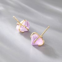 Fashion Crystal Copper Ear Studs Plating Crystal Copper Earrings sku image 1
