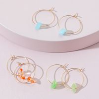Fashion Jewelry Wholesale Simple Thin Hoop Earrings Rough Earrings Set sku image 2