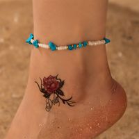 Sweet Multicolor Imitation Pearl Alloy Beaded Anklet main image 1