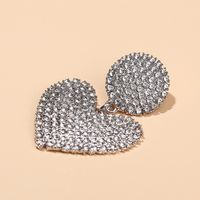 Lady Heart Shape Alloy Diamond Artificial Gemstones Earrings main image 5