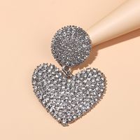 Lady Heart Shape Alloy Diamond Artificial Gemstones Earrings main image 4