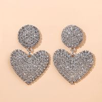 Lady Heart Shape Alloy Diamond Artificial Gemstones Earrings main image 2