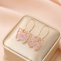 Cute Butterfly Copper Earrings Epoxy Copper Earrings main image 3