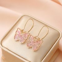 Cute Butterfly Copper Earrings Epoxy Copper Earrings sku image 1