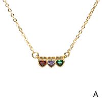 Elegant Heart Shape Copper Necklace Inlay Zircon Copper Necklaces main image 6