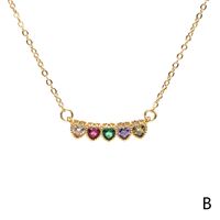 Elegant Heart Shape Copper Necklace Inlay Zircon Copper Necklaces sku image 1