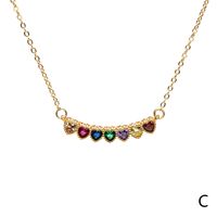 Elegant Heart Shape Copper Necklace Inlay Zircon Copper Necklaces sku image 2