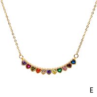 Elegant Heart Shape Copper Necklace Inlay Zircon Copper Necklaces sku image 4