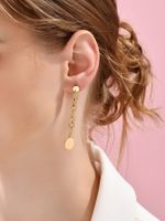 1 Pair Fashion Geometric Chain Stainless Steel 14K Gold Plated Drop Earrings main image 1