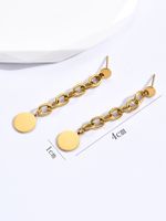 1 Pair Fashion Geometric Chain Stainless Steel 14K Gold Plated Drop Earrings main image 3