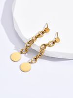 1 Pair Fashion Geometric Chain Stainless Steel 14K Gold Plated Drop Earrings sku image 1