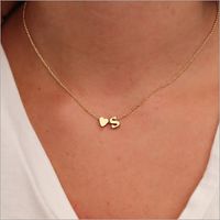 Fashion Letter Heart Shape Alloy Plating Necklace main image 1