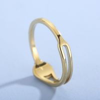Titan Stahl 18 Karat Vergoldet Mode Überzug Geometrisch Ringe main image 1