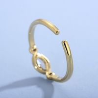 Stainless Steel 18K Gold Plated Fashion Plating Geometric Artificial Diamond Open Ring main image 1