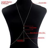 Fashion Solid Color Alloy Plating Inlay Rhinestone Body Chain main image 4