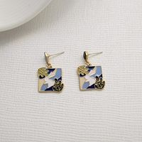 Fashion Rabbit Square Alloy Enamel Earrings main image 2