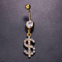 Moda Dolares Aleación Enchapado Diamantes De Imitación Piercing En El Ombligo sku image 1