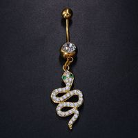 Fashion Snake Rhinestone Rhinestones Belly Ring main image 5