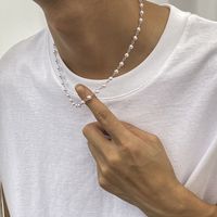 Mode Géométrique Le Fer Perle Hommes Collier main image 3