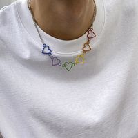 Fashion Heart Shape Alloy Plating Necklace main image 5