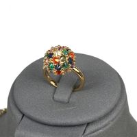 Luxurious Geometric Copper Inlay Zircon Rings Earrings Necklace sku image 2