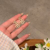 Sweet Flower Alloy Artificial Rhinestones Dangling Earrings main image 1