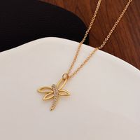 Fashion Dragonfly Copper Necklace Inlay Zircon Copper Necklaces main image 3