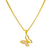 Simple Style Butterfly Copper Necklace Inlay Zircon Copper Necklaces sku image 1