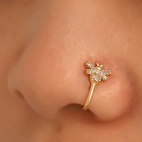 Fashion Star Water Droplets Bow Knot Copper Plating Zircon Nose Studs main image 5